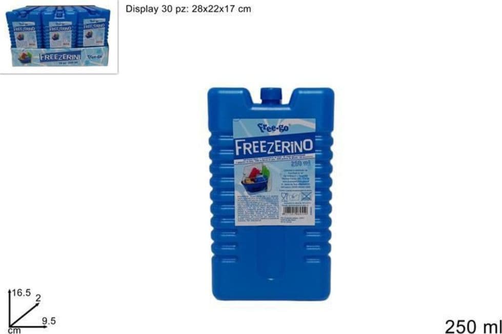 Freezerino ghiaccio sintetico 250 ml mattonella refrigerante per frigo e borsa termica - 2