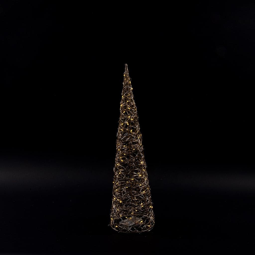 Albero di Natale "Supreme" cono glitterato con luci a led Color Oro - 2