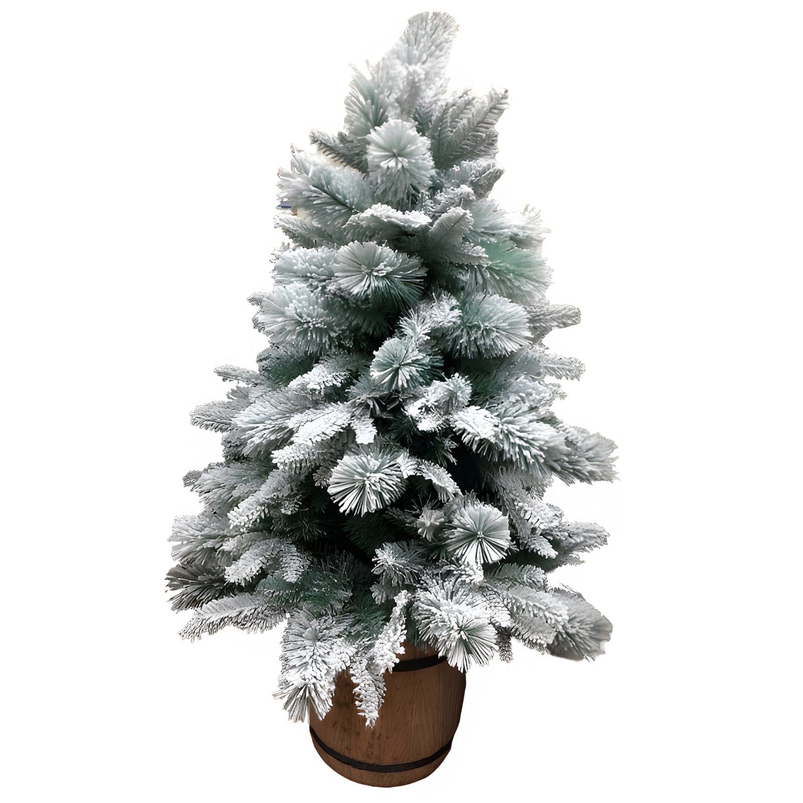 Albero di Natale Pino innevato con vaso in PE real Touch + PP Aghi di Pino h 130 cm - 3
