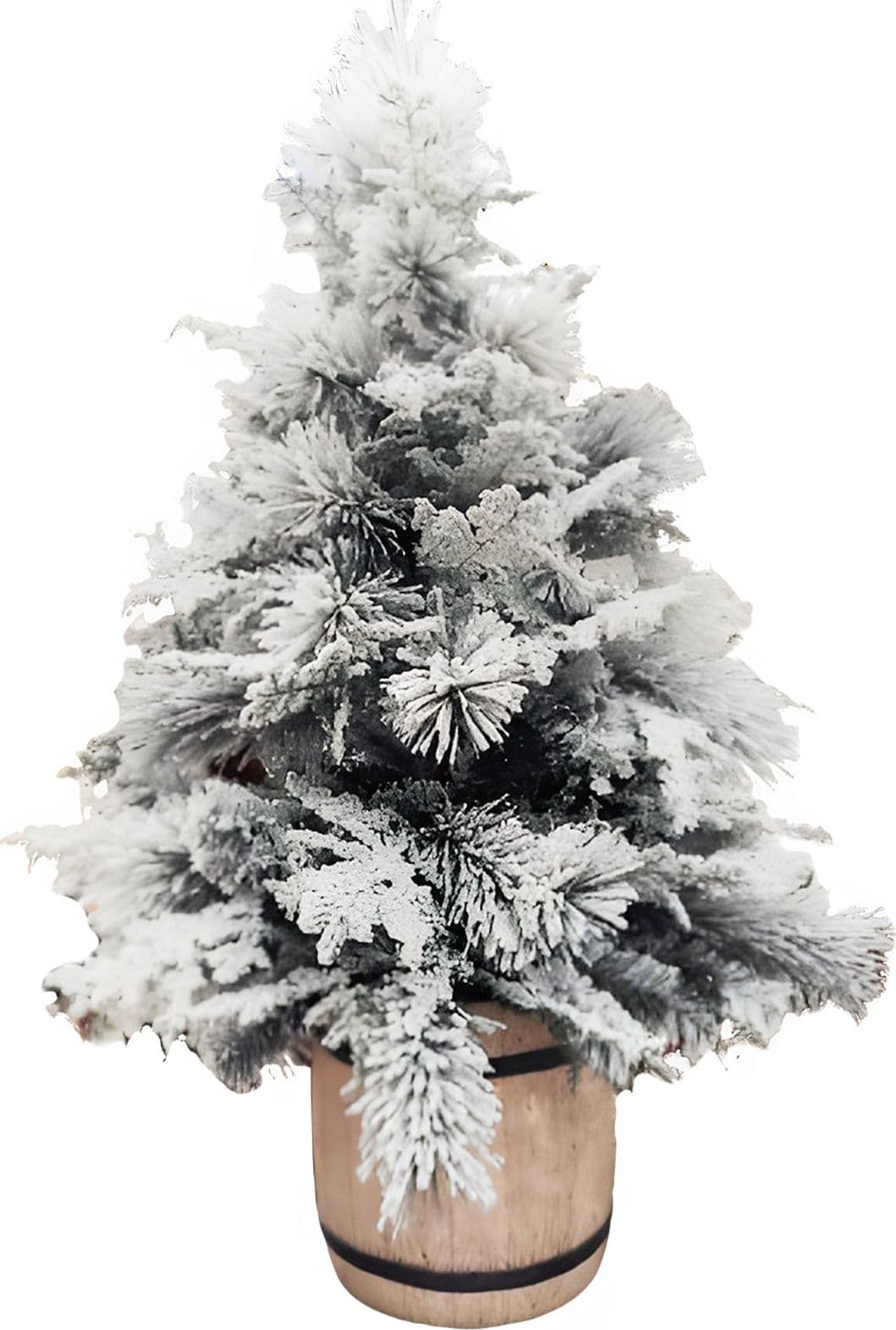 Albero di natale innevato in PP Effetto Aghi di Pino + PE Effetto Real Touch + Flock h 130 cm – Mercury