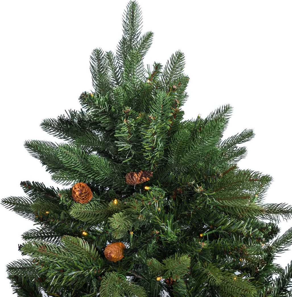 Albero di Natale con base tronco e luci led "Marmolada" in PE Effetto Real Touch+ PVC - 3