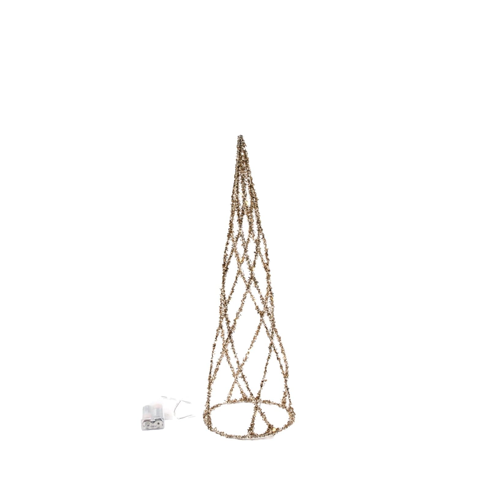 Albero di Natale cono glitterato "Style" con luci a led Color Oro - 3