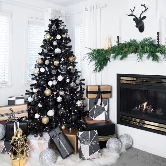 Albero di Natale nero "Black Forest" in PVC di Altissima Qualità h 210 cm - 2