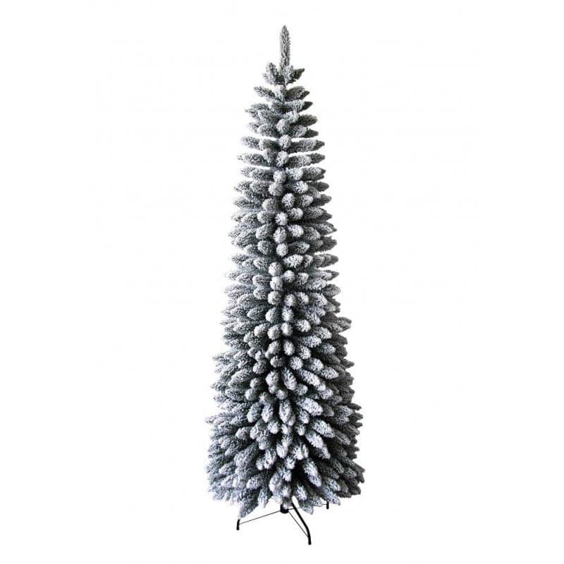 Albero di natale Innevato "Dimitri Slim" in PVC di Altissima Qualità + Flock - 4