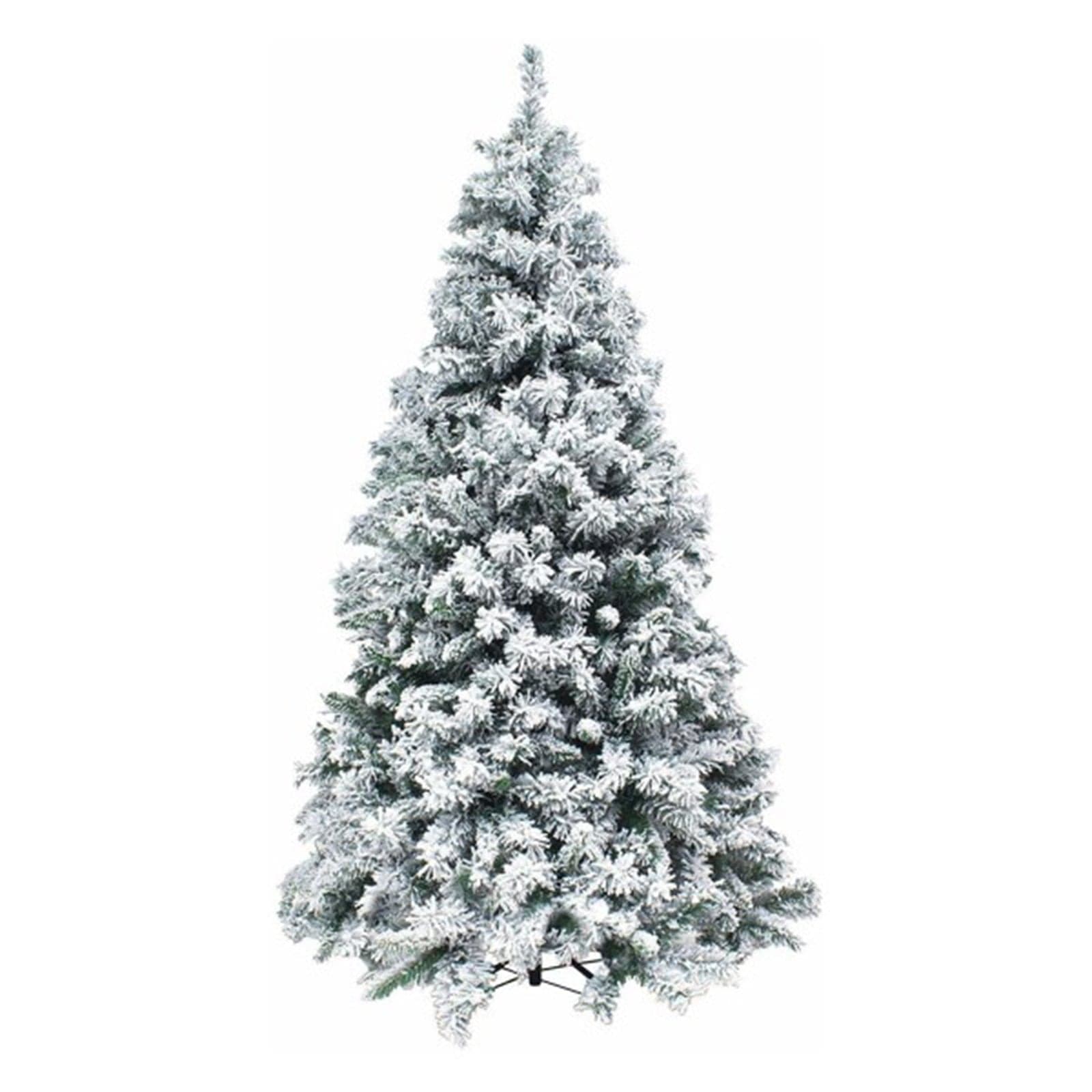 Albero di natale Slim innevato "Kettinson" in PVC + Flock Bianco per dimensioni ridotte - 3