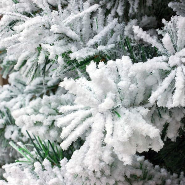 Albero di natale Slim innevato "Kettinson" in PVC + Flock Bianco per dimensioni ridotte - 2