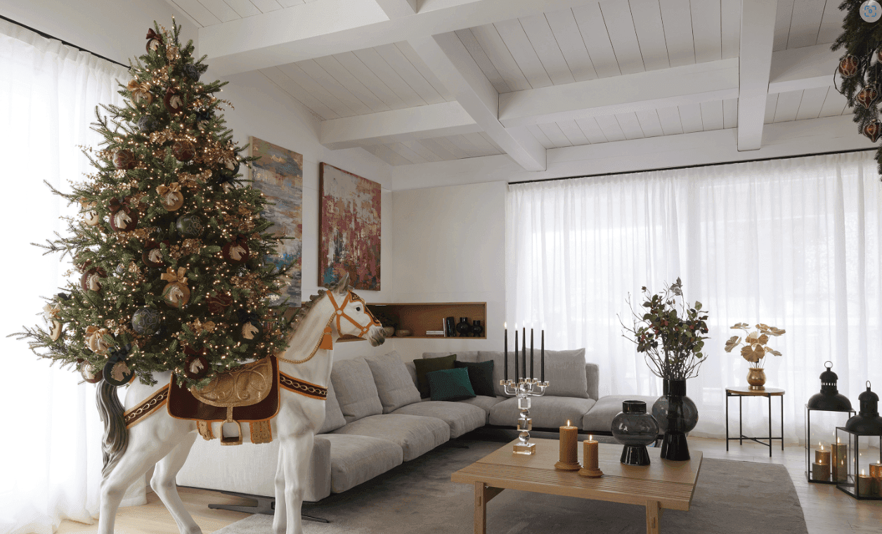 Albero di natale con Micro Led Incorporati "Harrison" 100 % PE Effetto Real Touch - 4