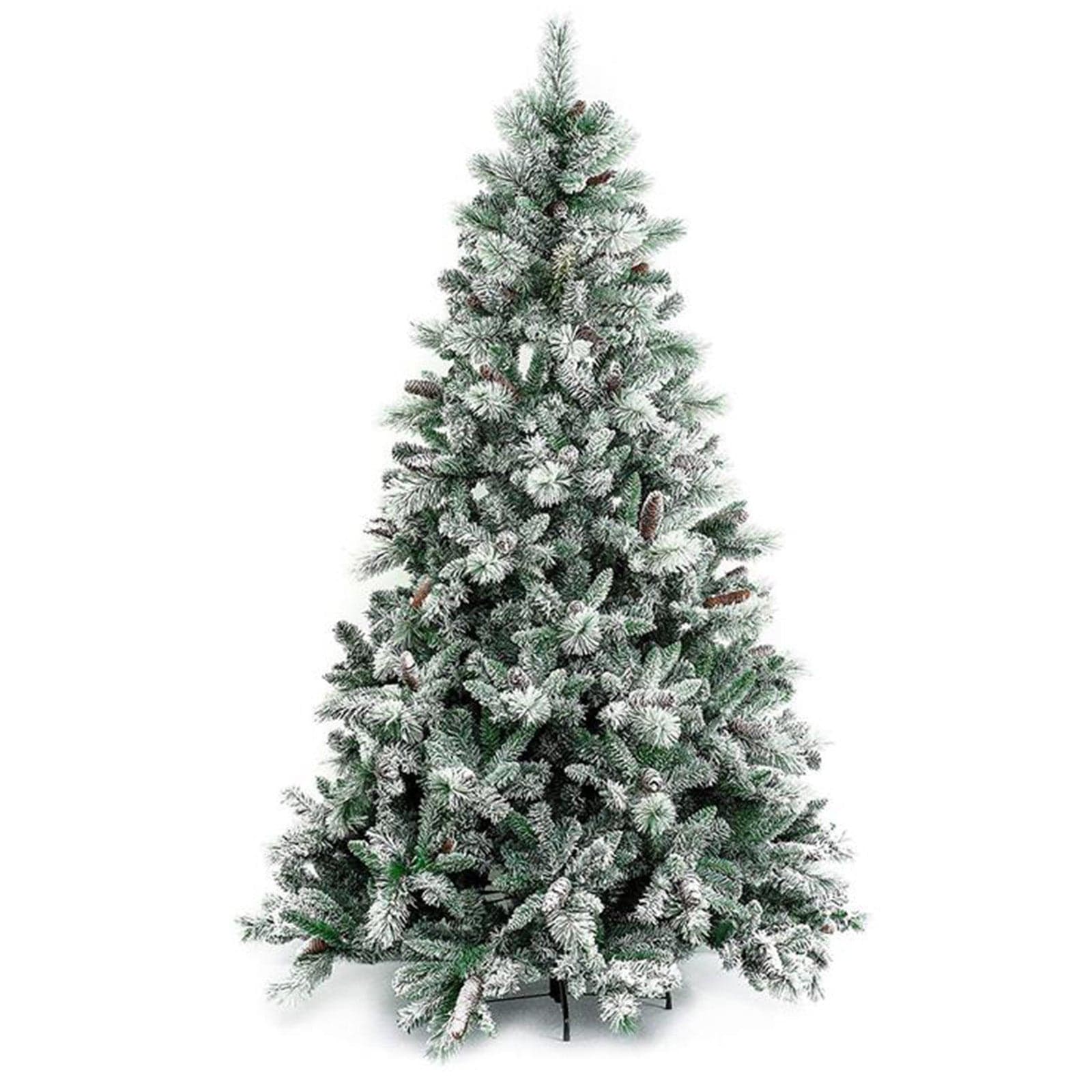 Albero di natale "New Gardena" innevato con Pigne in PP Effetto Aghi di Pino + PE Effetto Real Touch +Flock - 7