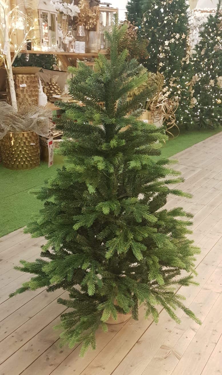 Albero di natale pinetto "Norvegia" in PVC + PE effetto Real Touch  h 120 cm - 2