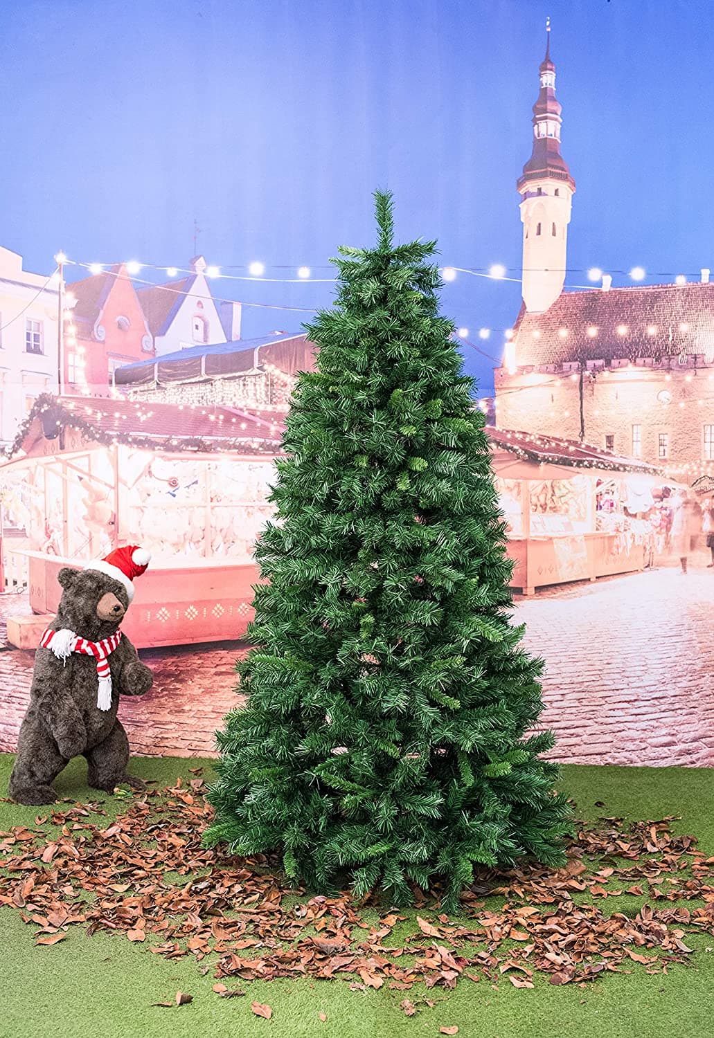 Albero di natale "Royal Slim" in PVC di Altissima qualità Effetto Realistico Verde - 3