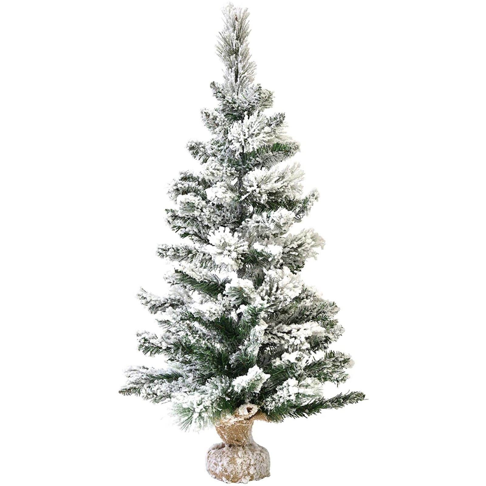 Albero di natale "Pinetto Timmy Innevato" in PVC + Flock Bianco con base in juta - 6