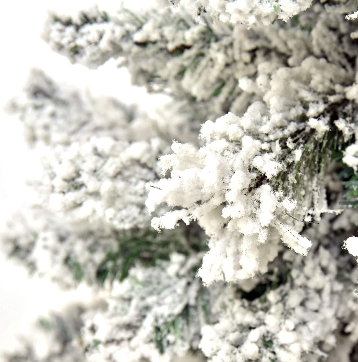 Albero di natale "Pinetto Timmy Innevato" in PVC + Flock Bianco con base in juta - 4