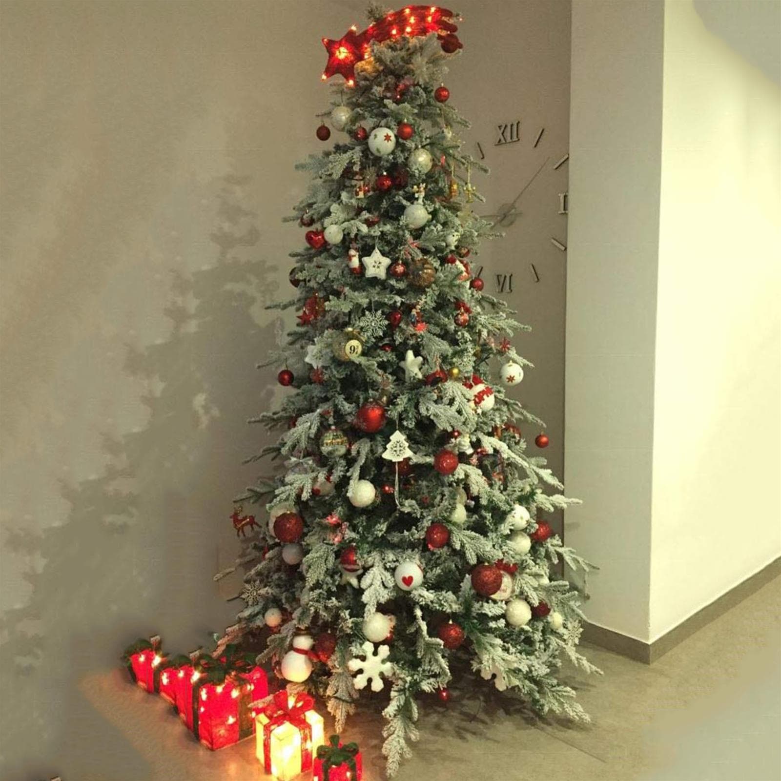 Albero di natale innevato "Alaska" in PE Effetto Real Touch + Flock - 3