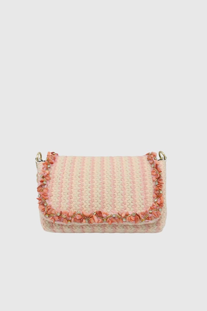 PHO Firenze | Pochette a tracolla con patta dettaglio pietre - 4
