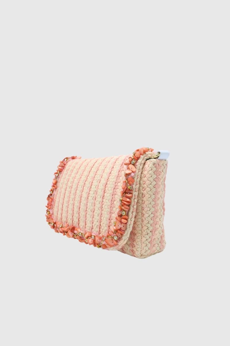 PHO Firenze | Pochette a tracolla con patta dettaglio pietre - 2