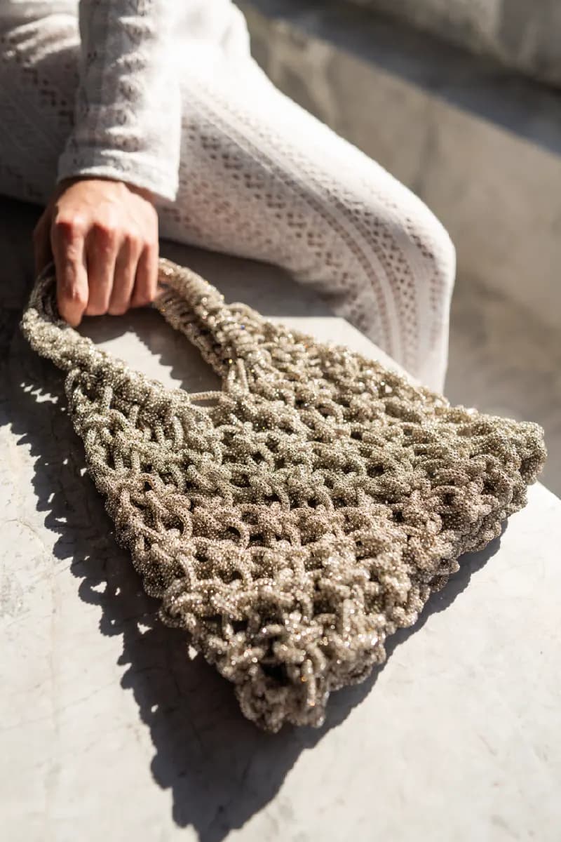 PHO Firenze | Borsa a mano catena di strass - 3