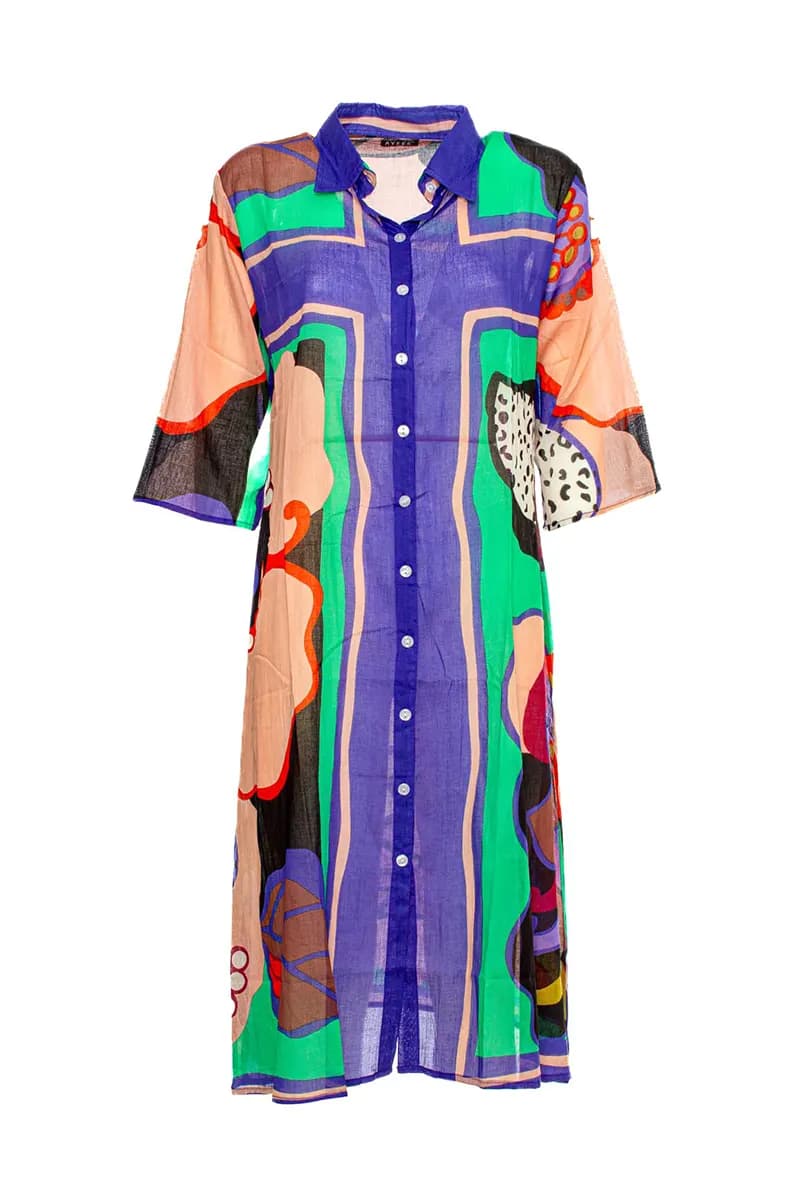 AYFEE | Kaftano midi chemisier Abstract Print - 3