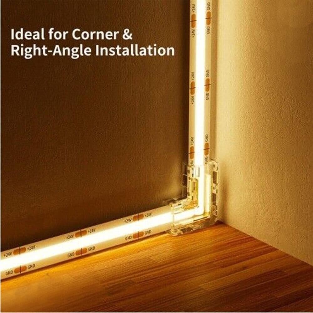 10 Angoli Per Striscia Led Cob Angolo 8 Mm Connettori Collegamento - 3
