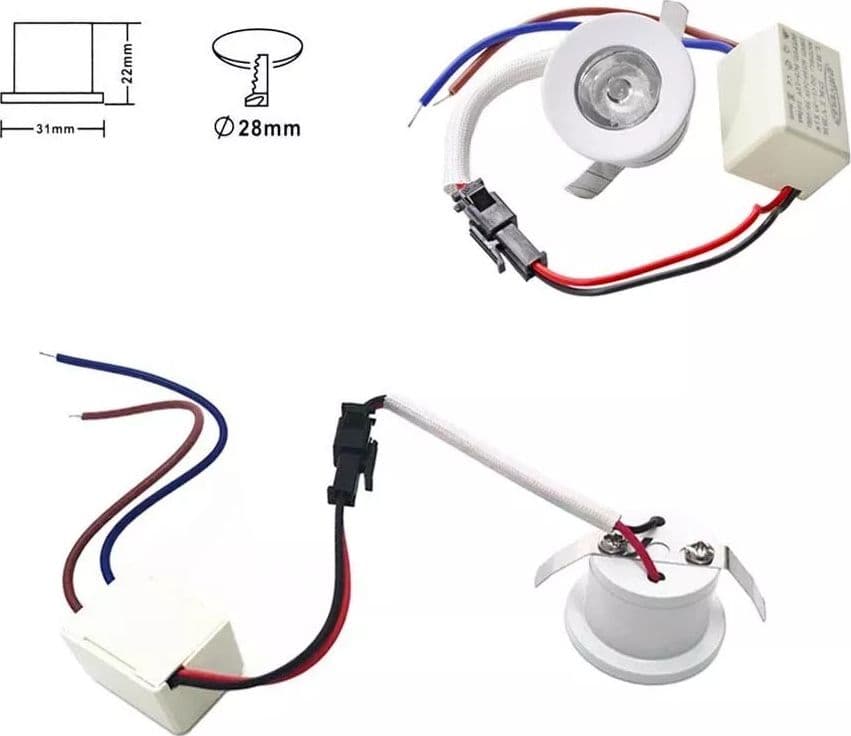 Kit 10 Faretti A Incasso Faretto 1 W Led Luce Naturale 4000 Bordo Bianco P31 - 3