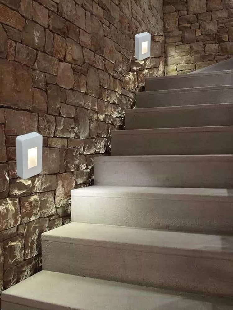 Applique Led Luce Bianca Faretto 12 W Segnapassi A Muro Esterno Bianco Ip65 Es62 - 2