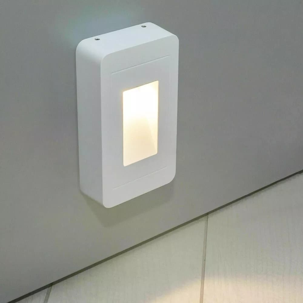 Applique Led Luce Naturale Faretto 12 W Segnapassi A Muro Esterno Bianco Es62 - 4