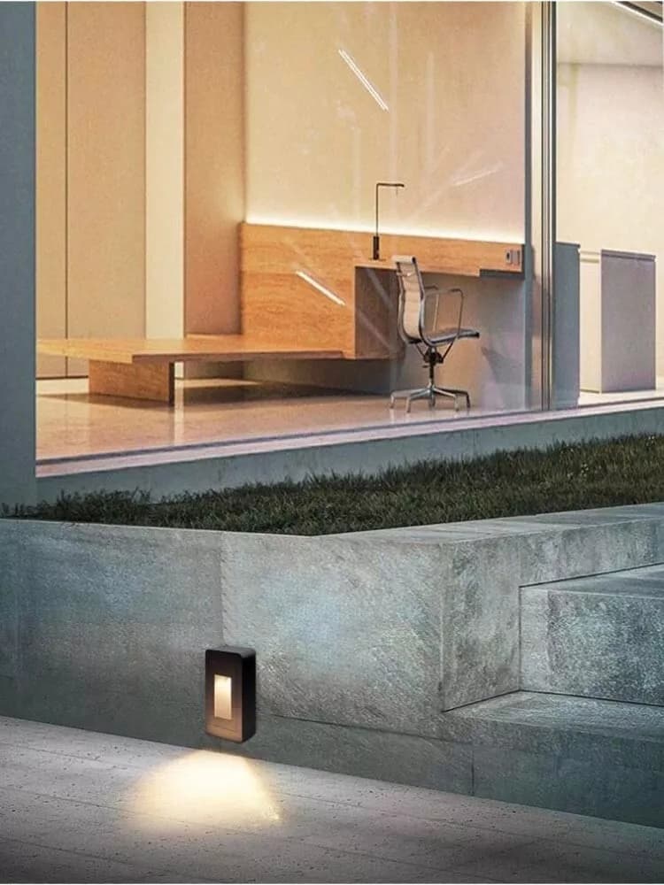 Applique Led Luce Calda Faretto 12 W Segnapassi Da Muro Esterno Nero Ip65 Es62 - 5
