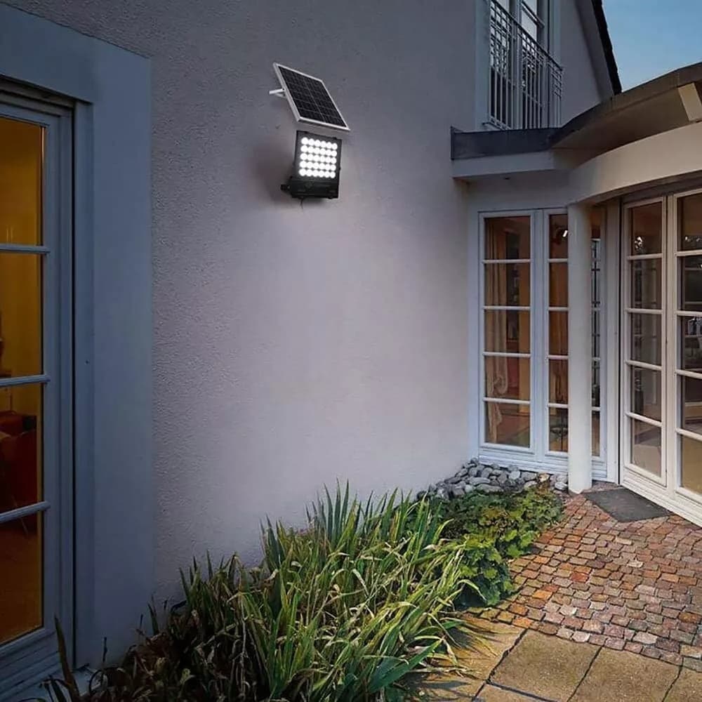 Faro Led Con Pannello Solare 150 Watt Luce Naturale 4000k Telecomando - 2