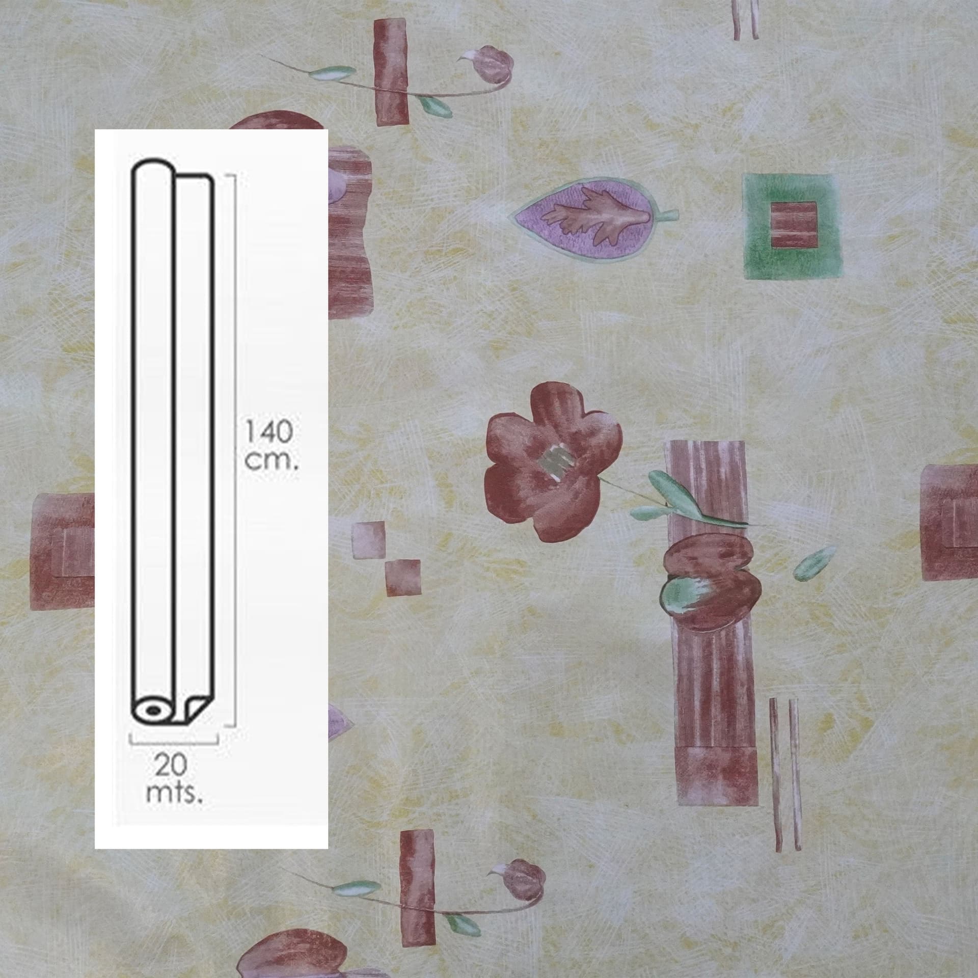 ***MEGA STOCK*** Rotolo da 20 metri (H140cm) di Tovaglia PVC telata cerata Per Casa, Sagre, Pizzerie ACQUERELLO - 2