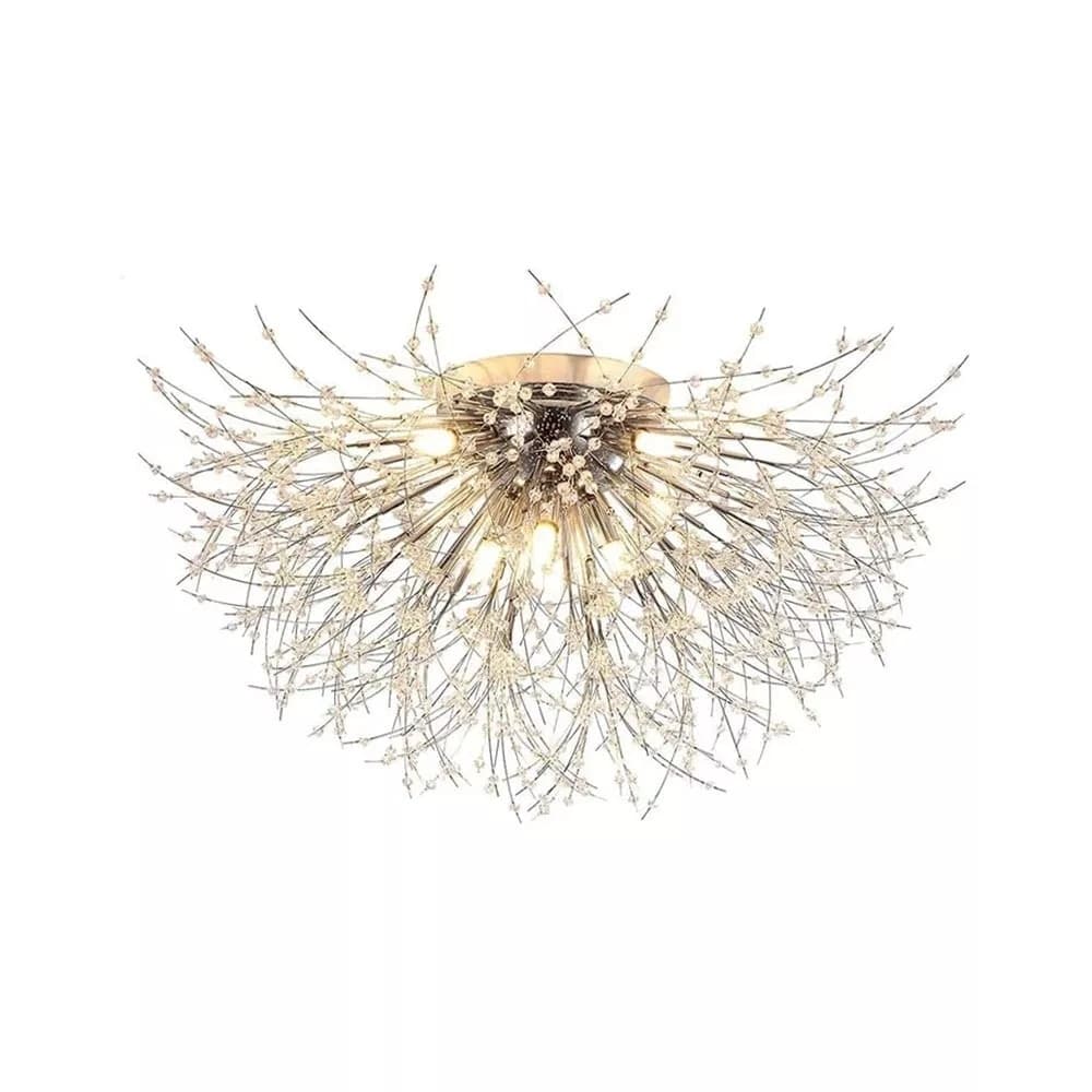 Lampadario Plafoniera G9 Fili In Acciaio Con Cristalli Stile Moderno Pn13o - 3