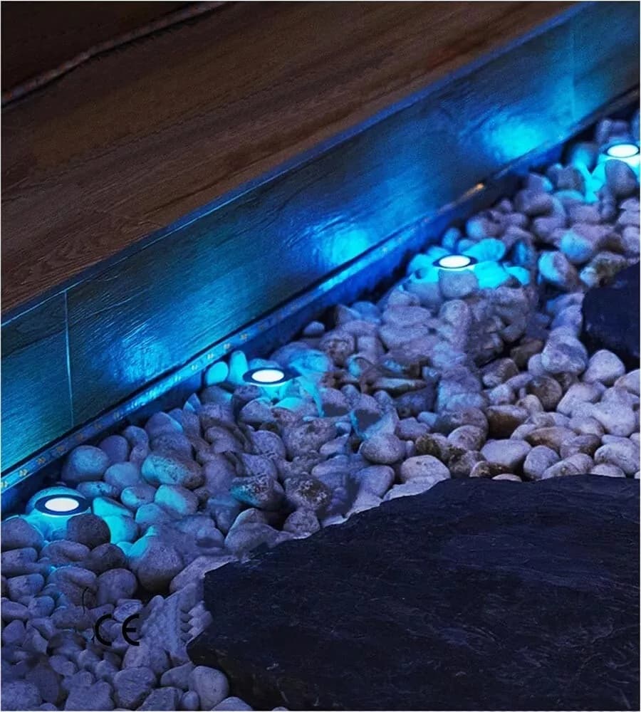 Faretto Segnapassi Calpestabile 12 V 1 W Led Luce Blu Esterno Giardino Ip68 Es41 - 5