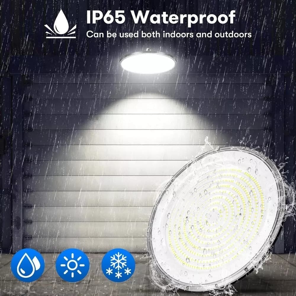 Faro Led Lampada Industriale 150 W Luce Bianca Ufo Disco Rotondo Ip65 He - 2
