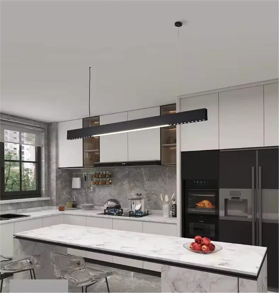 Lampadario Led Luce Bianca Calda Naturale Lampada A Sospensione Lineare 42 W A70 - 2