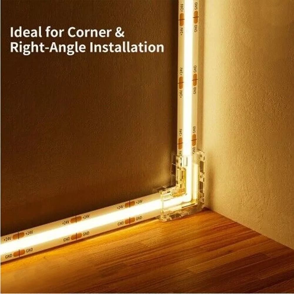 10 Angoli Per Striscia Led Cob Angolo 8 Mm Connettori Collegamento - 3