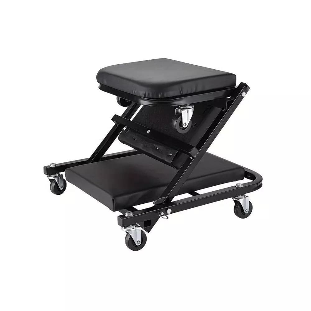 Carrello Sgabello Pieghevole 2 In 1 Fino A 150 Kg Carrellino Per Officine Garage - 2