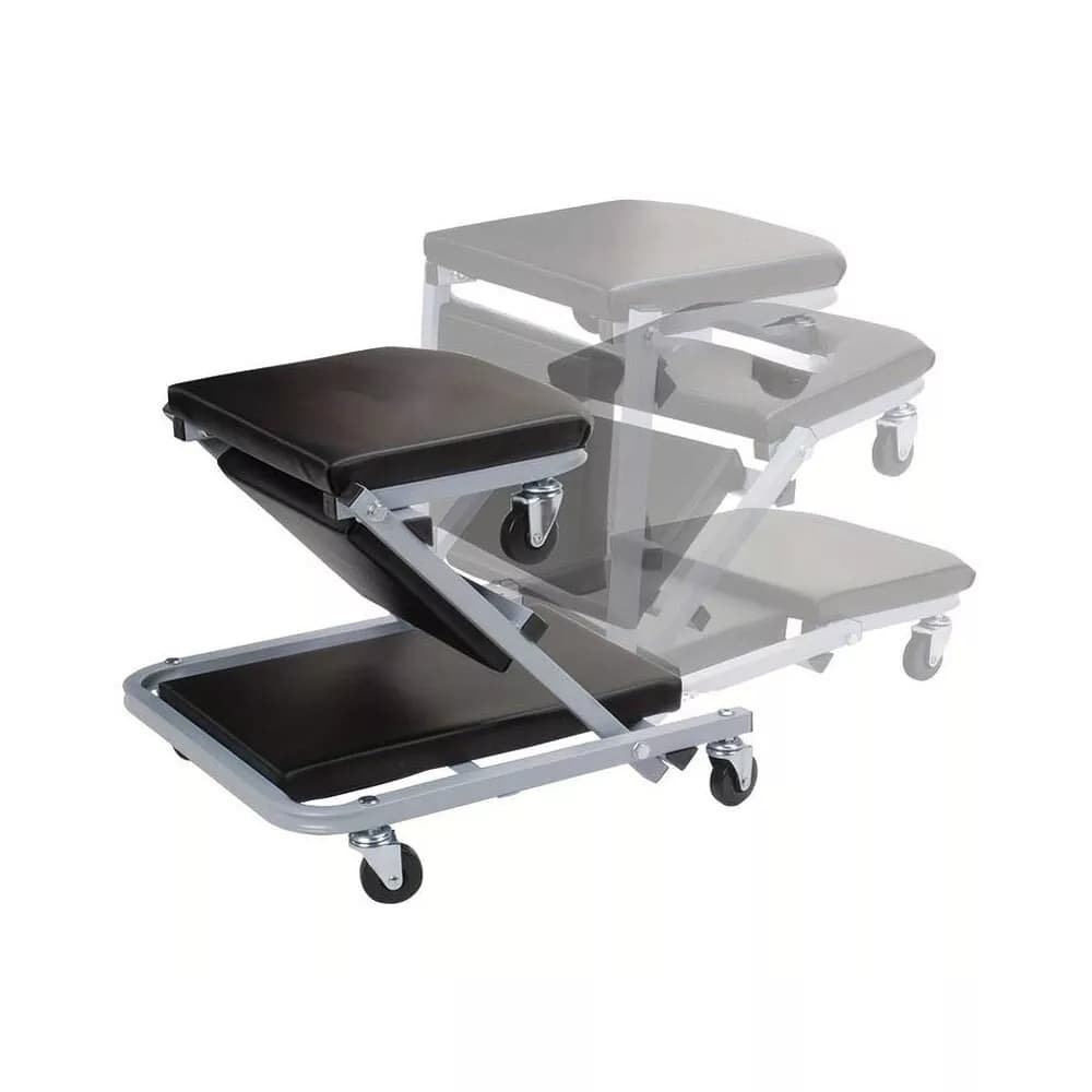 Carrello Sgabello Pieghevole 2 In 1 Fino A 150 Kg Carrellino Per Officine Garage - 4