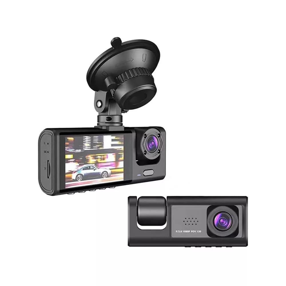 Telecamera Per Auto Dashcam Full Hd Dvr Car Video 3 Cam Da Retromarcia - 5