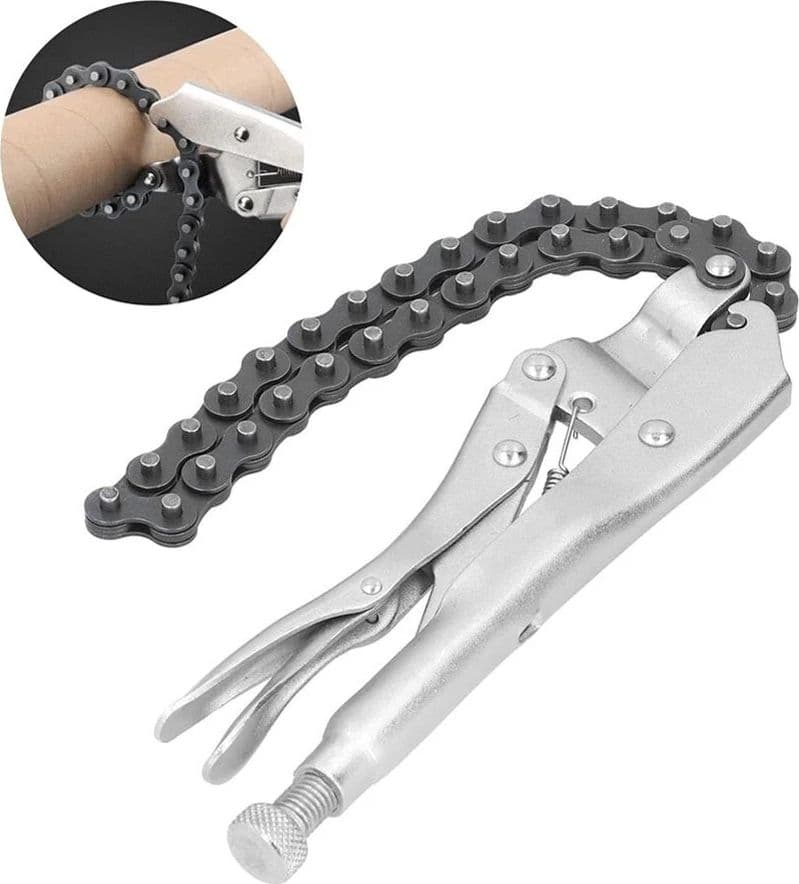 Pinza Con Catena Autobloccante Chiave Inglese Per Tubi Filtro Olio - 4