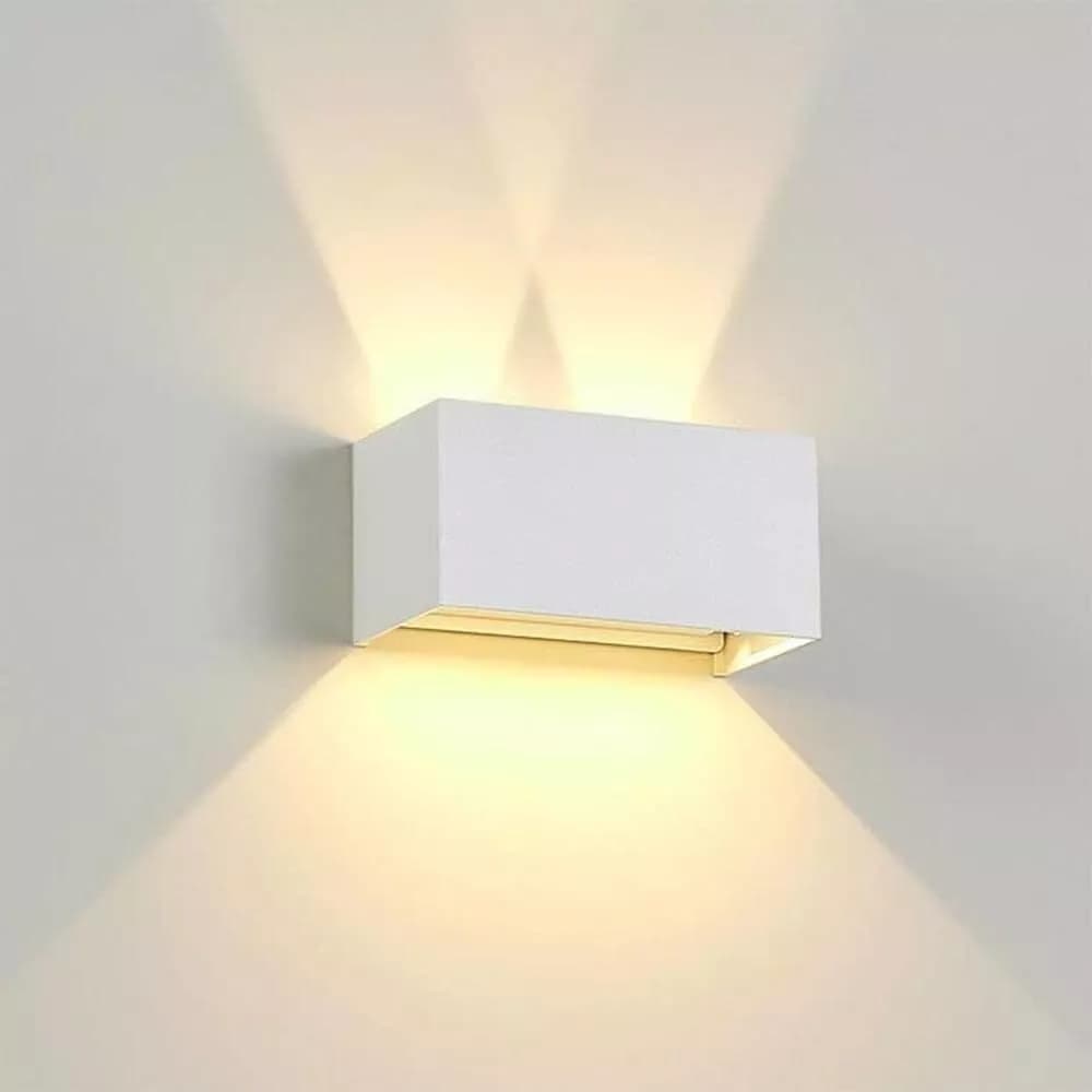Applique Led Luce Calda Lampada Da Parete Doppia Emissione Faretto 24 W Bianco - 5