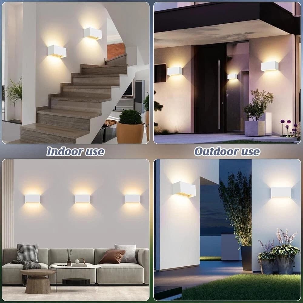 Applique Led Luce Naturale Lampada A Parete Doppia Emissione Faretto 24 W Bianco - 2