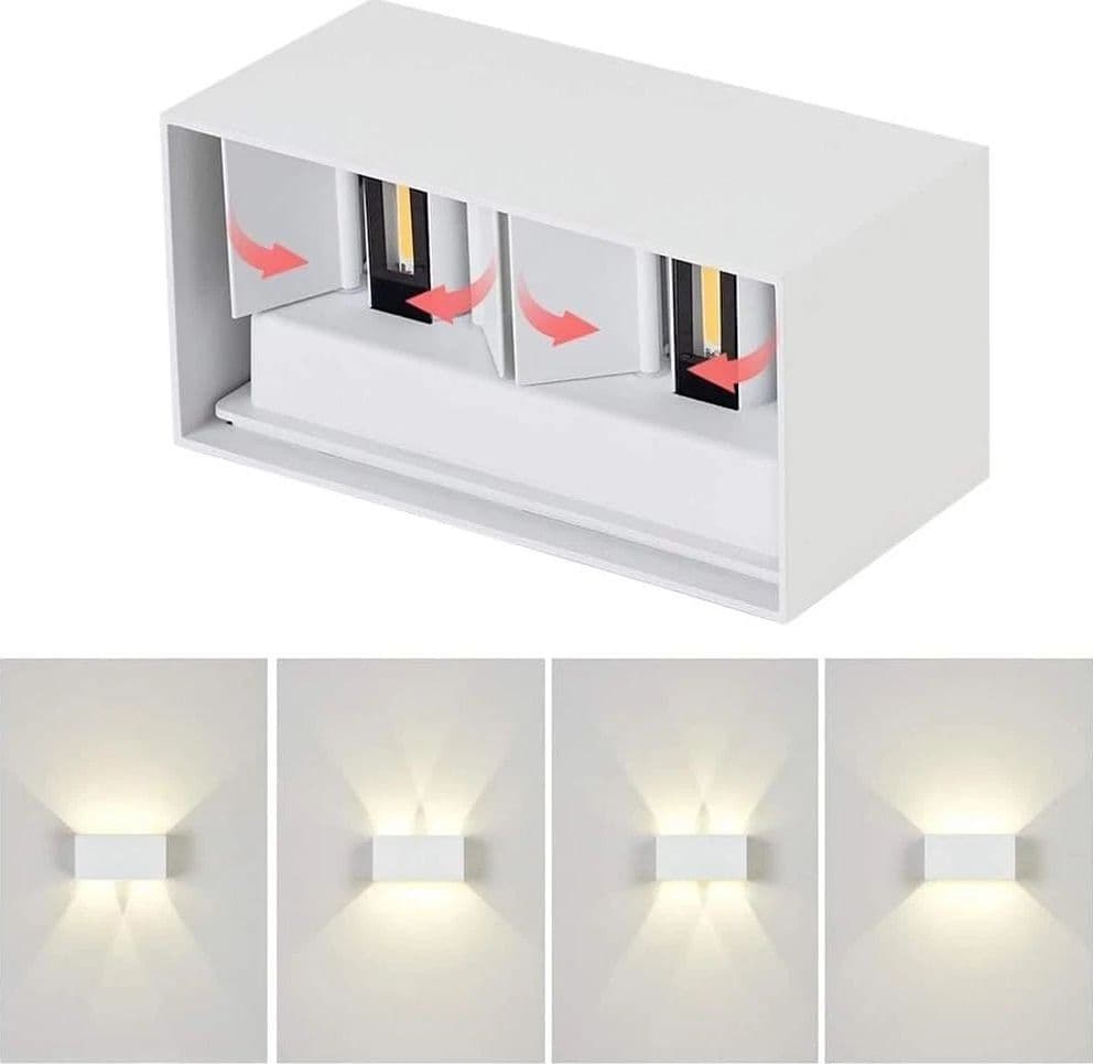 Applique Led Luce Naturale Lampada A Parete Doppia Emissione Faretto 24 W Bianco - 3