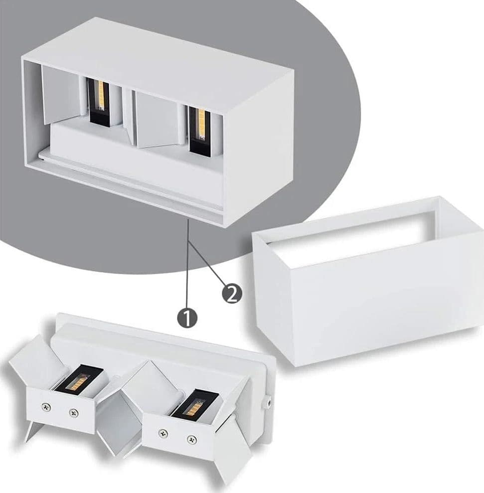 Applique Led Luce Naturale Lampada A Parete Doppia Emissione Faretto 24 W Bianco - 4