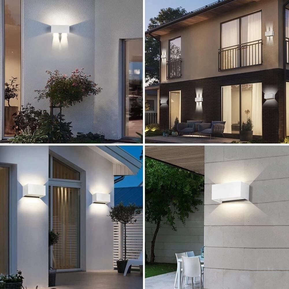Applique Led Luce Bianca Lampada Da Parete Doppia Emissione Faretto 24 W Bianco - 3