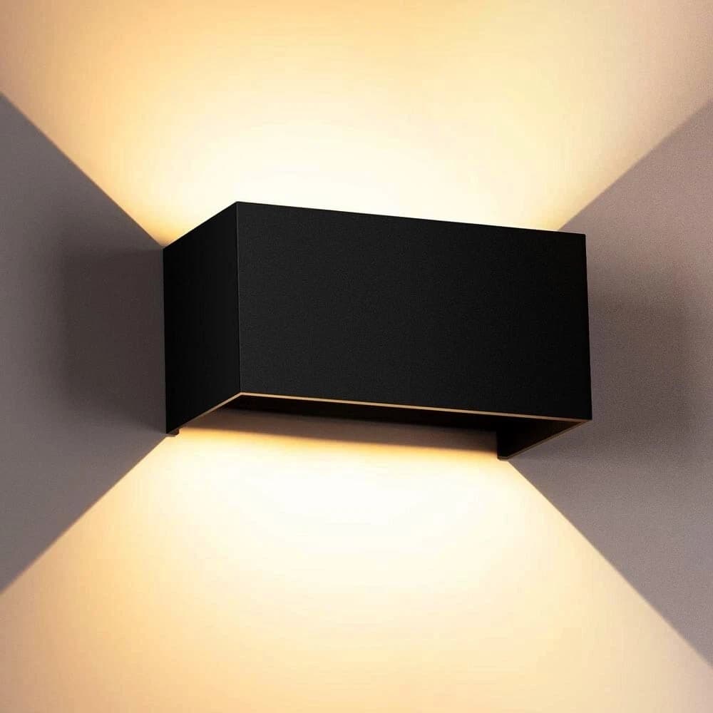 Applique Led 24 W Lampada Da Parete Doppia Emissione Luce Calda 3000k Nero - 5
