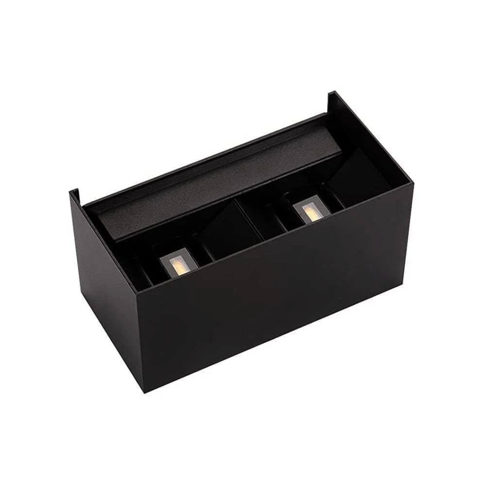 Applique Led 24 W Lampada Da Parete Doppia Emissione Luce Calda 3000k Nero - 3