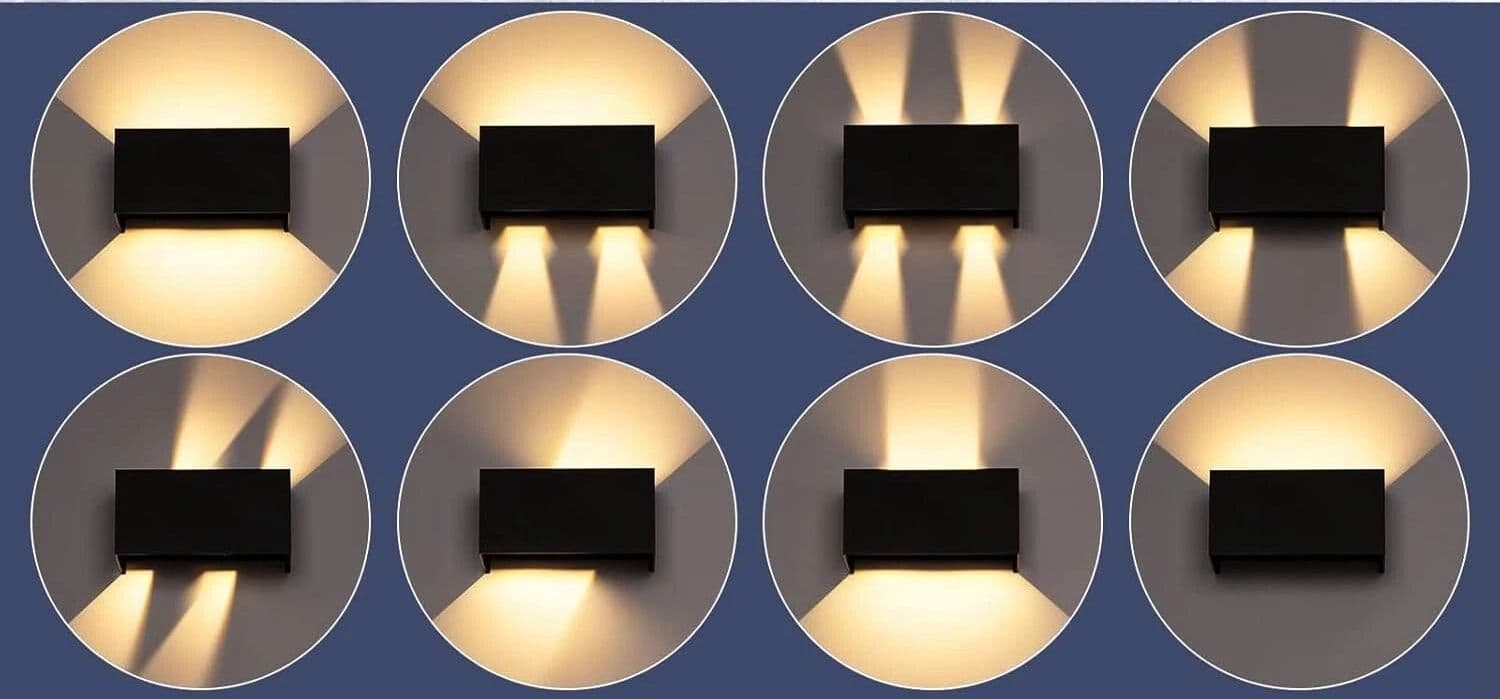 Applique Led 24 W Lampada Da Parete Doppia Emissione Luce Calda 3000k Nero - 4