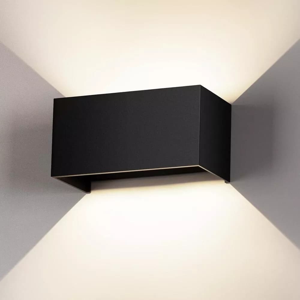 Applique Led 24 W Lampada Da Parete Doppia Emissione Luce Naturale 4000k Nero - 5
