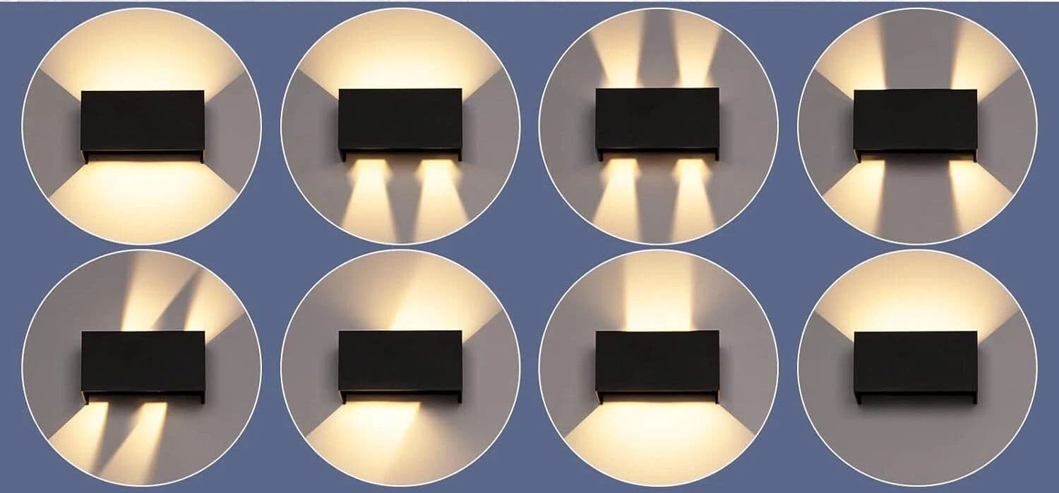 Applique Led 24 W Lampada Da Parete Doppia Emissione Luce Naturale 4000k Nero - 4