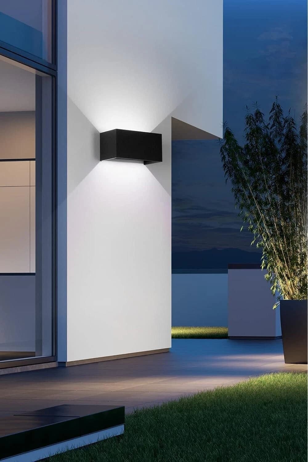 Applique Led 24 W Lampada Da Parete Doppia Emissione Luce Bianca 6500k Nero - 5