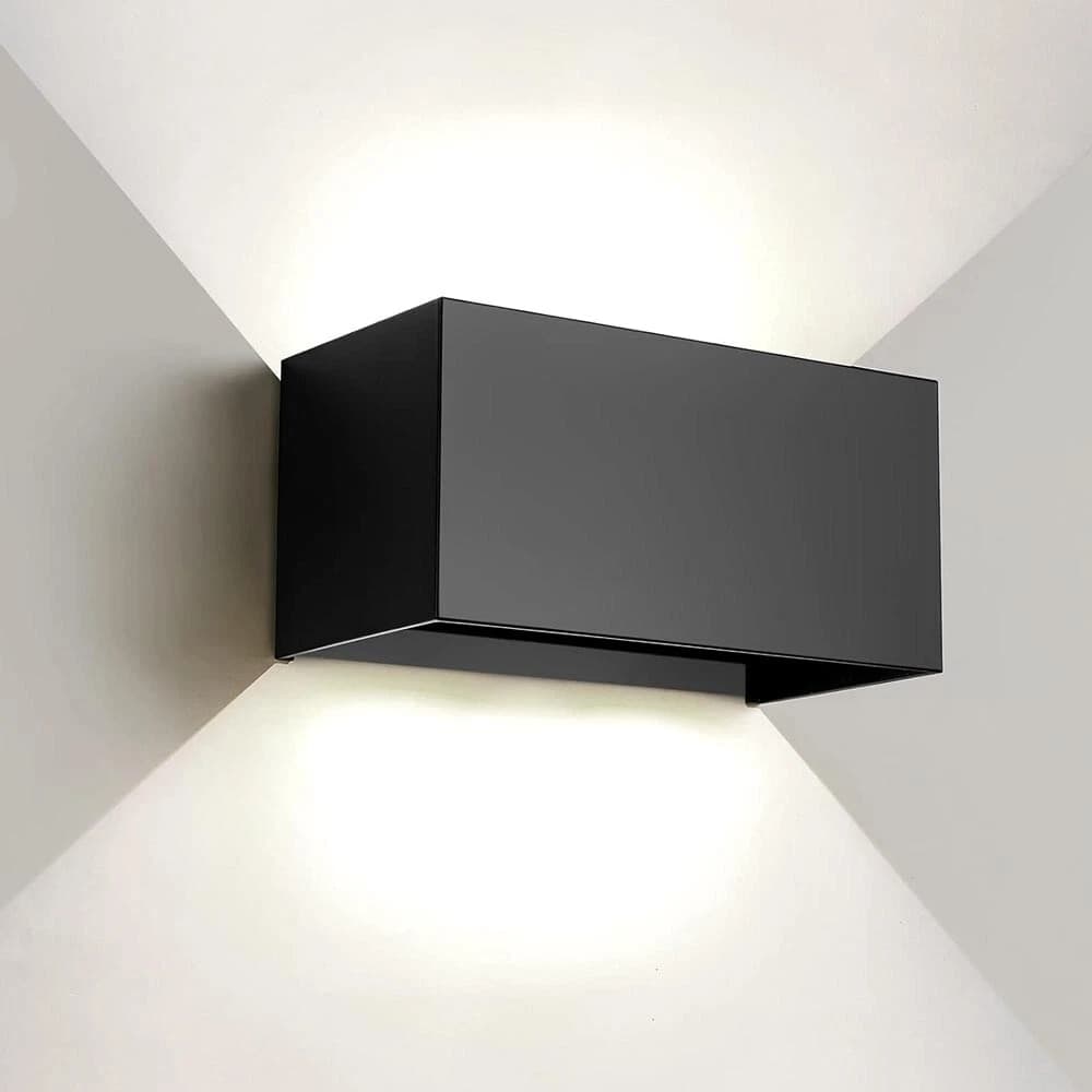 Applique Led 24 W Lampada Da Parete Doppia Emissione Luce Bianca 6500k Nero - 3