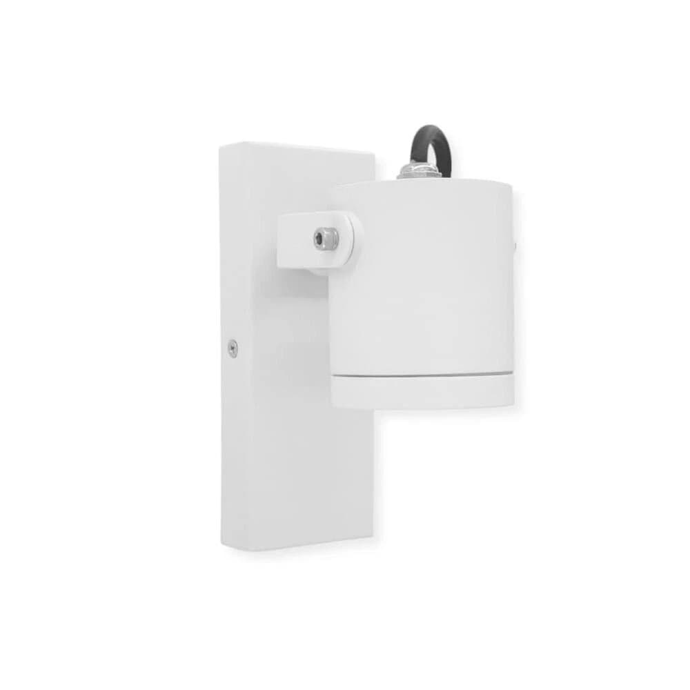 Applique A Parete Faretto Orientabile Attacco Gu10 Lampada X Muro Esterno Bianco - 3